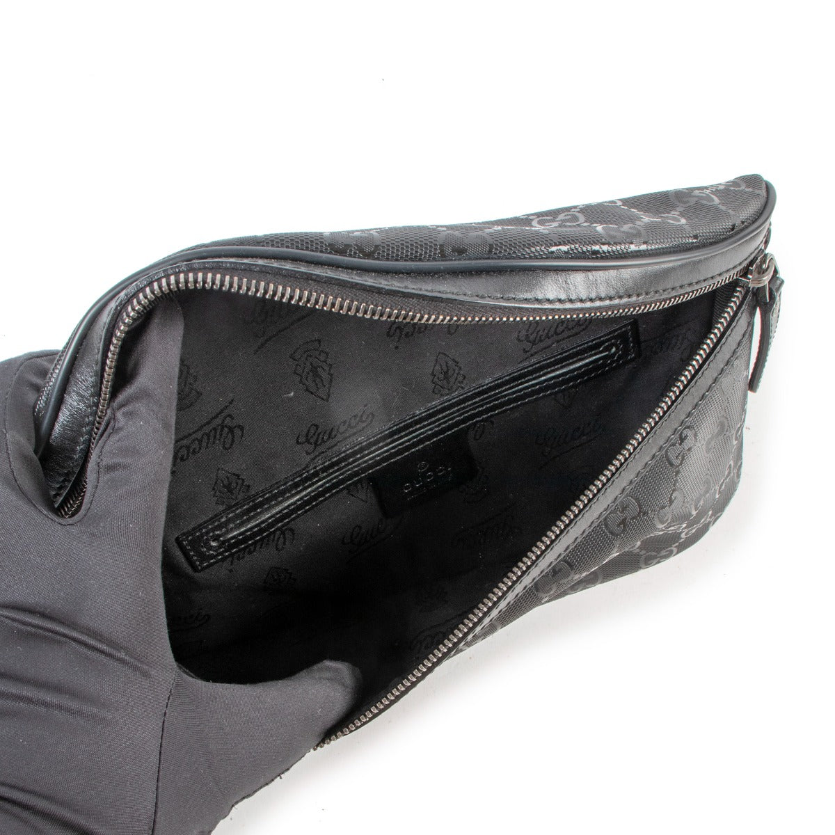 Gucci GG Imprime Black Waist Belt Bag