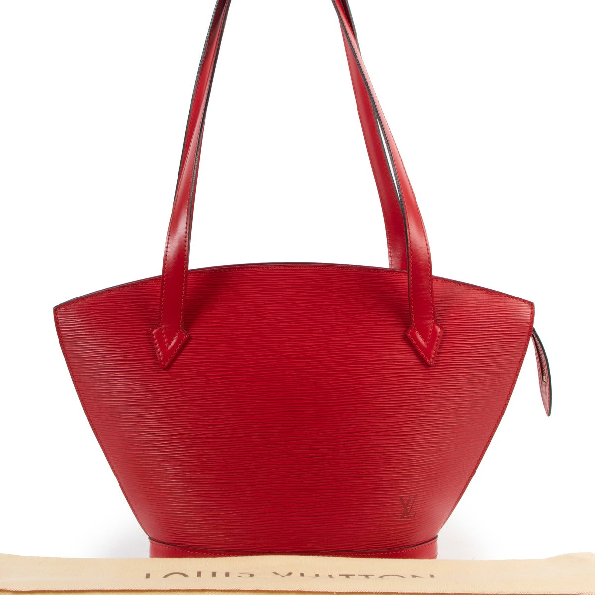 Buy online an authentic second hand Louis Vuitton red Saint Jacques shoulder bag in very good condition at Labellov in Antwerp.
