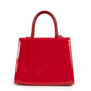 authentic second hand Delvaux Brillant MM Red Patent Leather Handbag at labellov