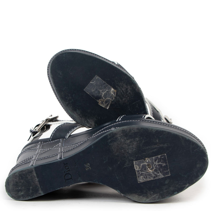 Christian Dior Yacht Cannage Wedge Sandals