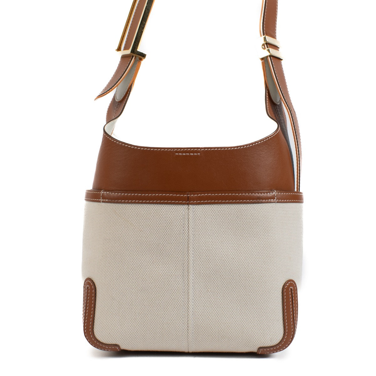 Shop 100% authentic Delvaux Natural/Tan Canvas Calf Trim So Cool Mini Bag at Labellov.com.