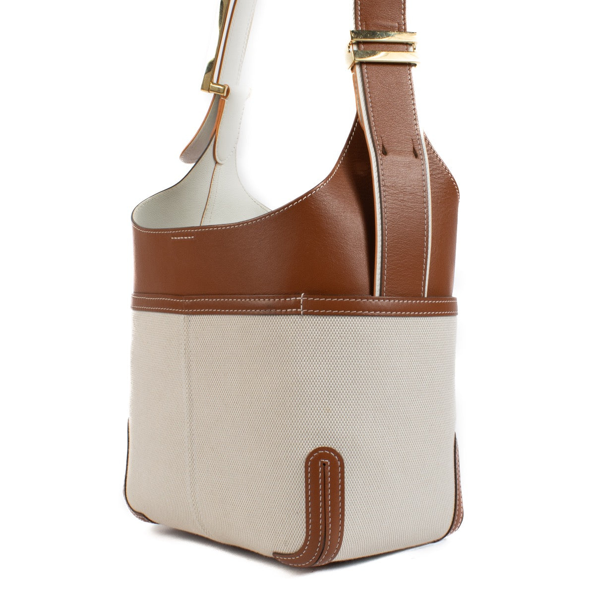 Shop 100% authentic Delvaux Natural/Tan Canvas Calf Trim So Cool Mini Bag at Labellov.com.