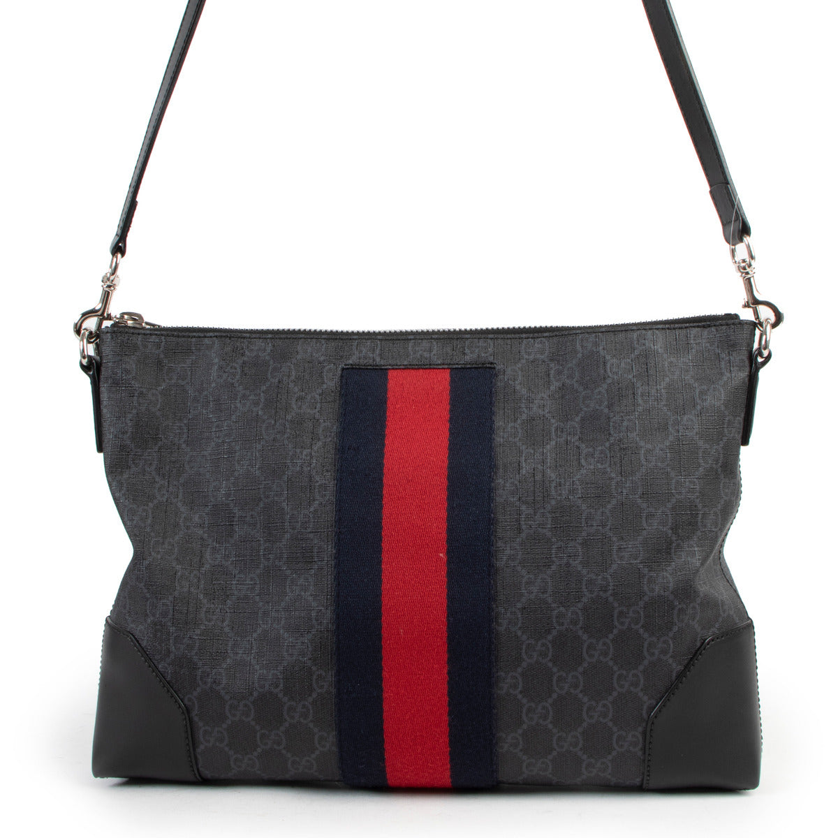 Sac bandoulière large noir Gucci GG Supreme