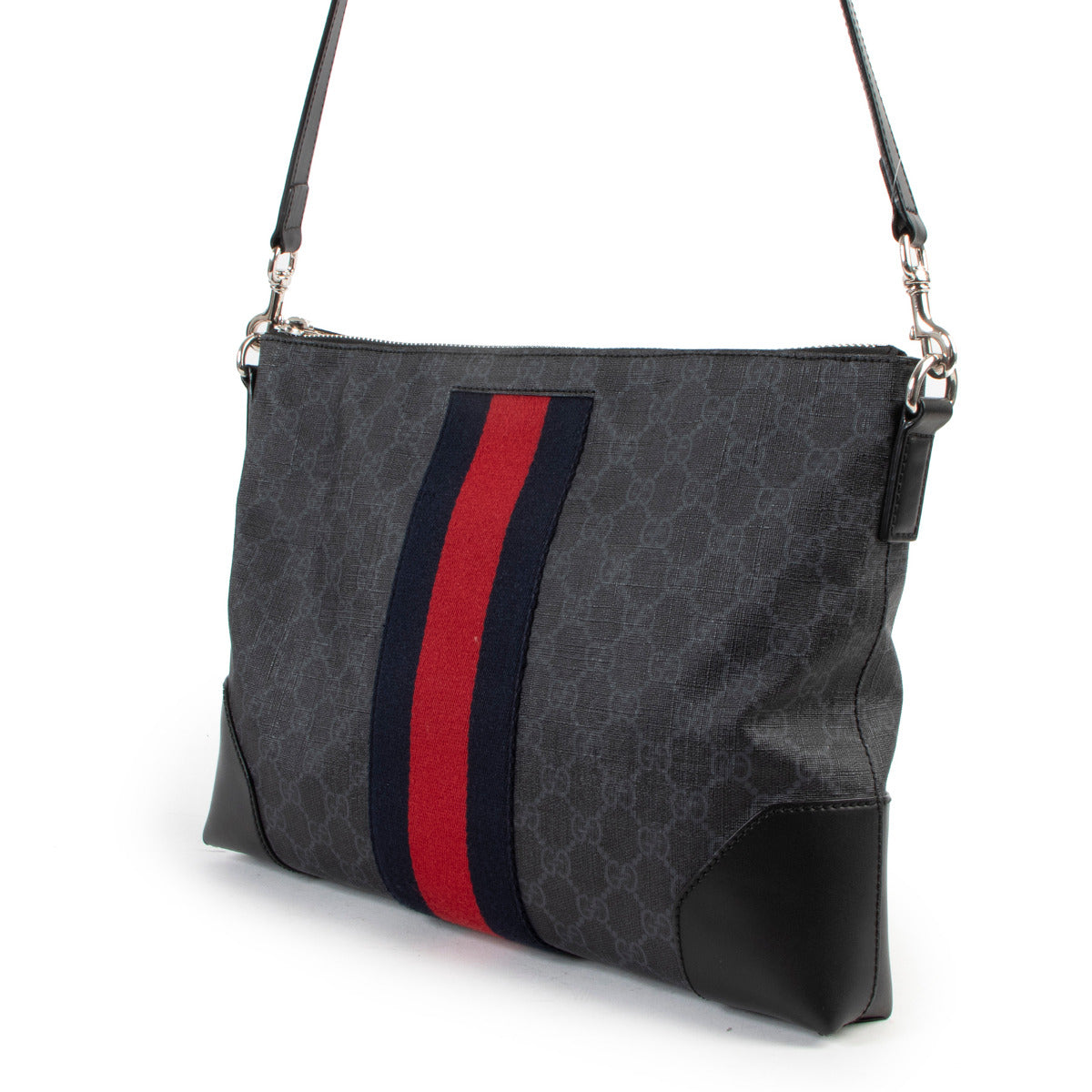 Sac bandoulière large noir Gucci GG Supreme