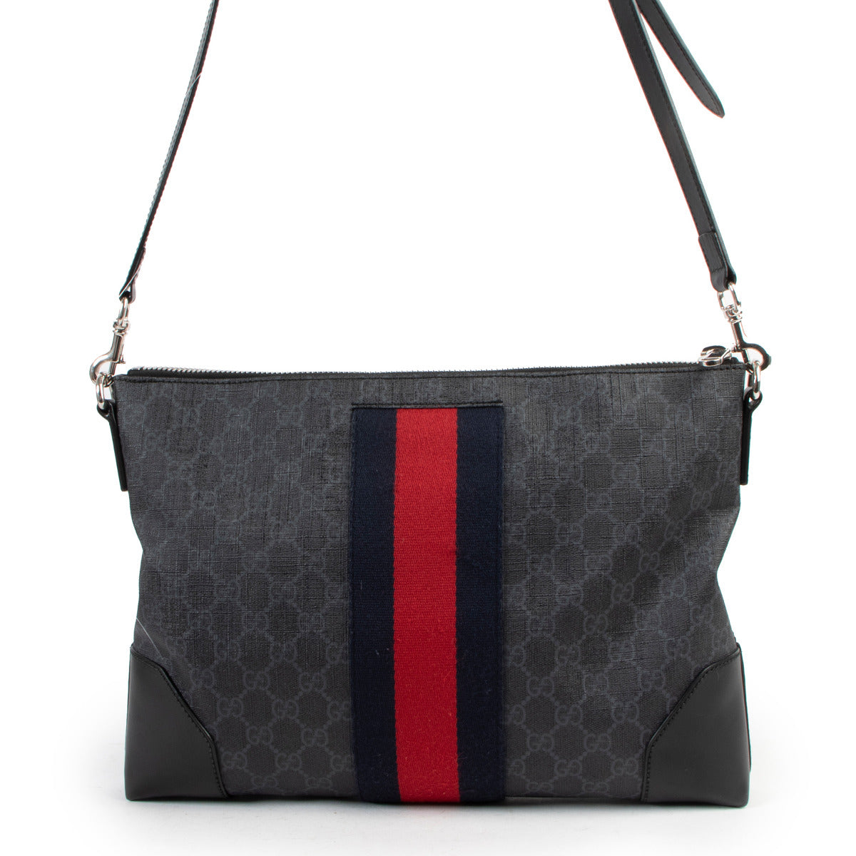 Sac bandoulière large noir Gucci GG Supreme