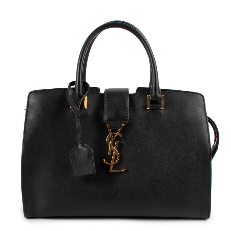 Saint Laurent Black YSL Baby Cabas Shoulder Bag