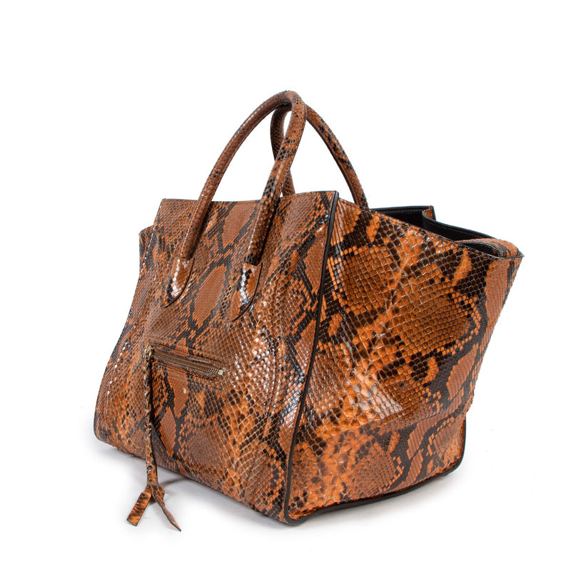 Buy an authentic second hand Celine Python Medium Luggage Phantom Handbag in very good condition at Labellov