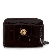 Shop authentic second hand Gianni Versace Vintage Black Crocodile Embossed Patent Leather Wallet at Labellov.com