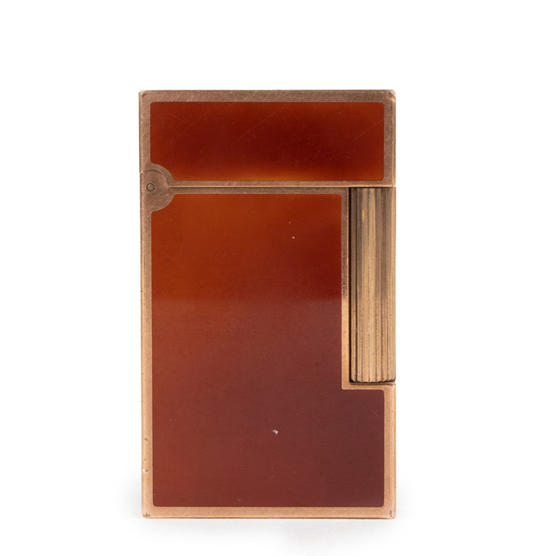 S.T. Dupont Red Lacquer Gold Vintage Lighter