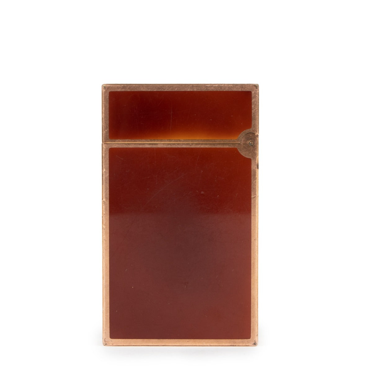 S.T. Dupont Red Lacquer Gold Vintage Lighter