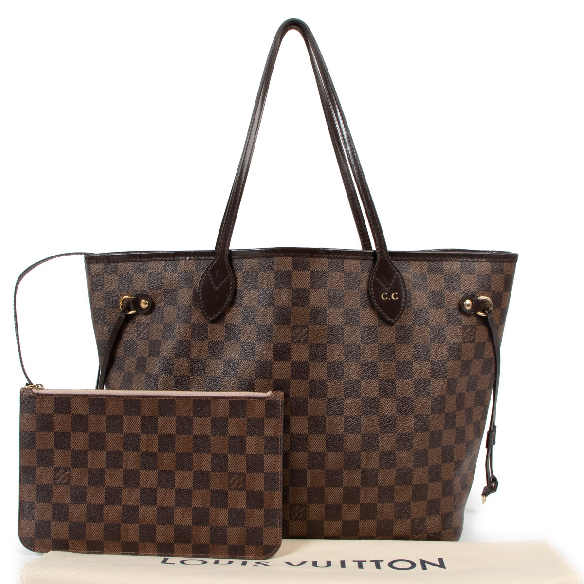 authentic second hand Louis Vuitton Neverfull MM Damier Ebene Canvas at labellov