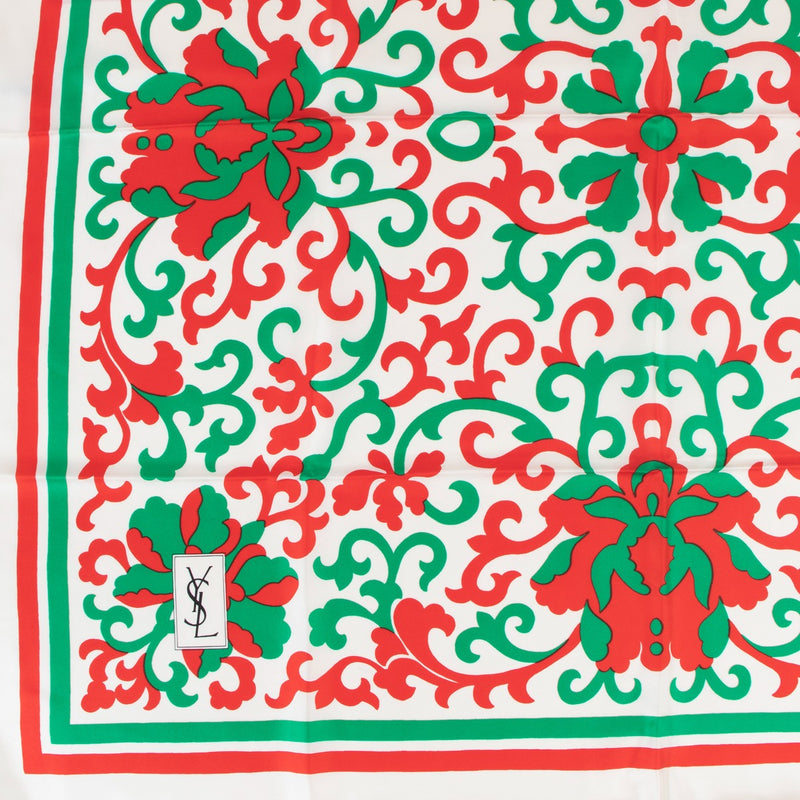Buy online authentic second hand Yves Saint Laurent Multicolor Vintage Floral Print Scarf in very good condition at Labellov in Antwerp