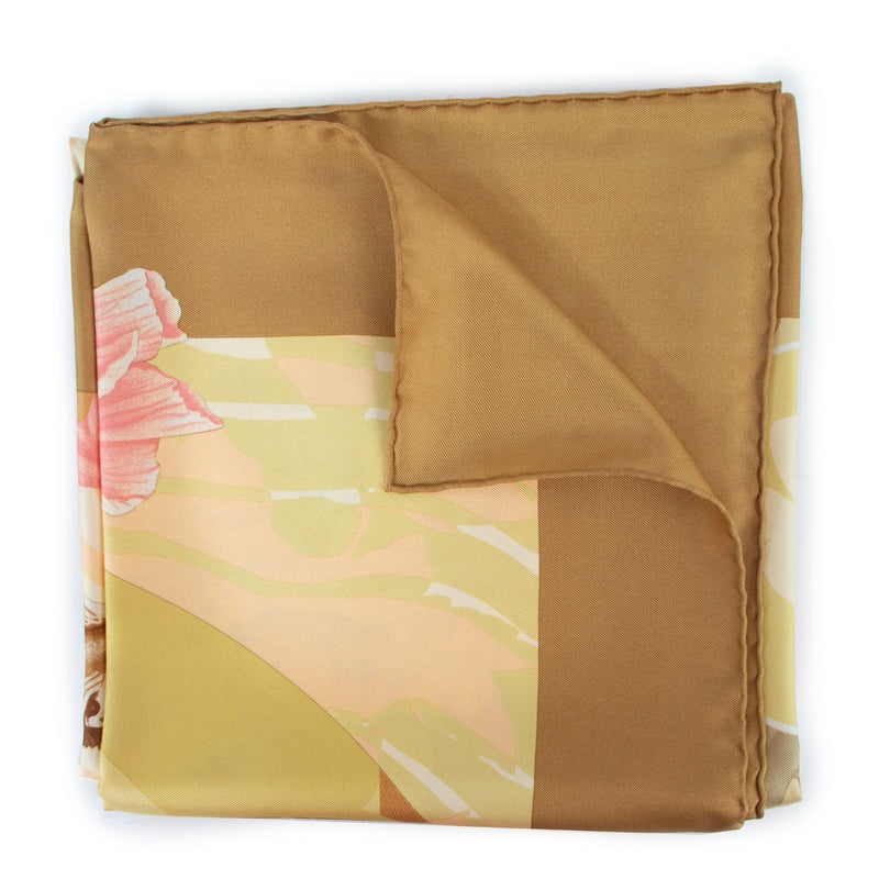 Salvatore Ferragamo Beige Jungle Silk Scarf