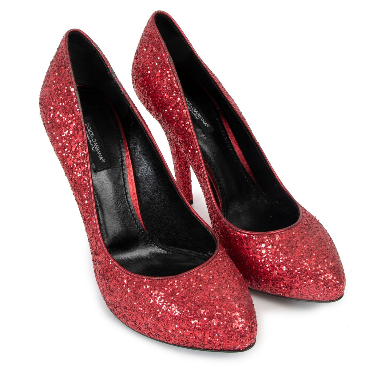 Dolce & Gabbana Red Glitter Encrusted Pumps
