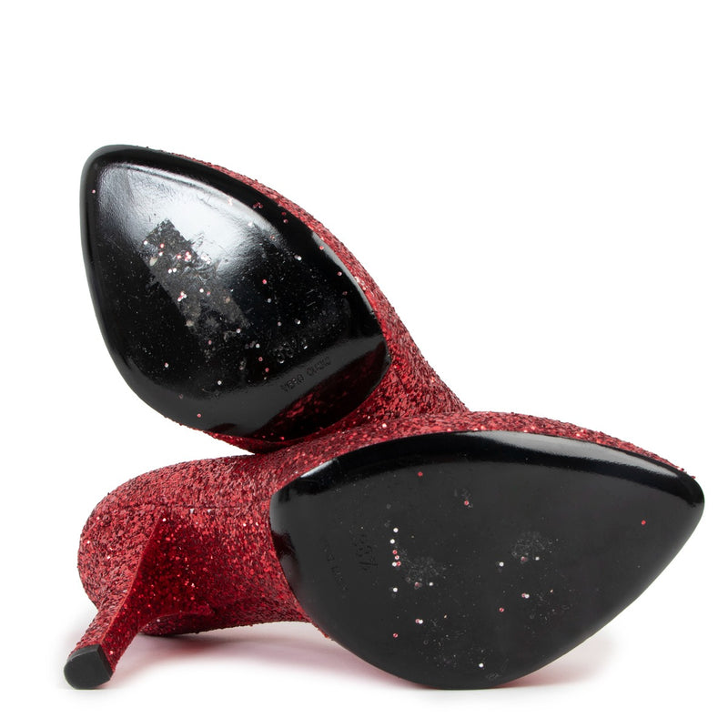 Dolce & Gabbana Red Glitter Encrusted Pumps