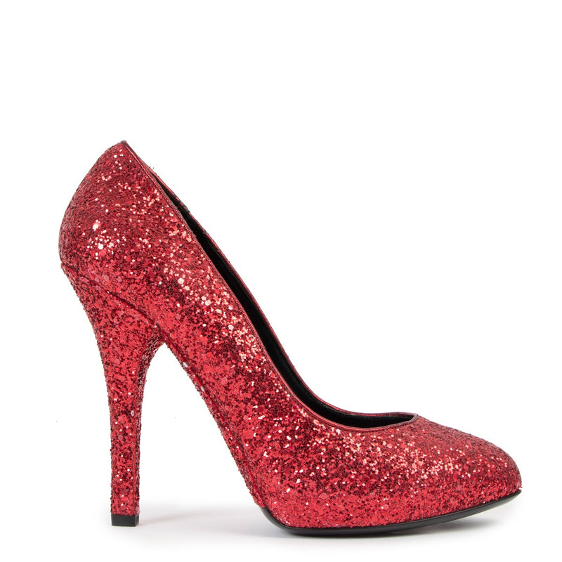 Dolce & Gabbana Red Glitter Encrusted Pumps