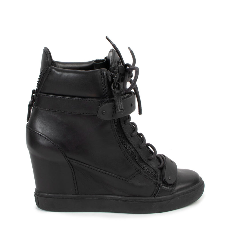 Guiseppe Zanotti Black Lorenz Wedge Sneakers