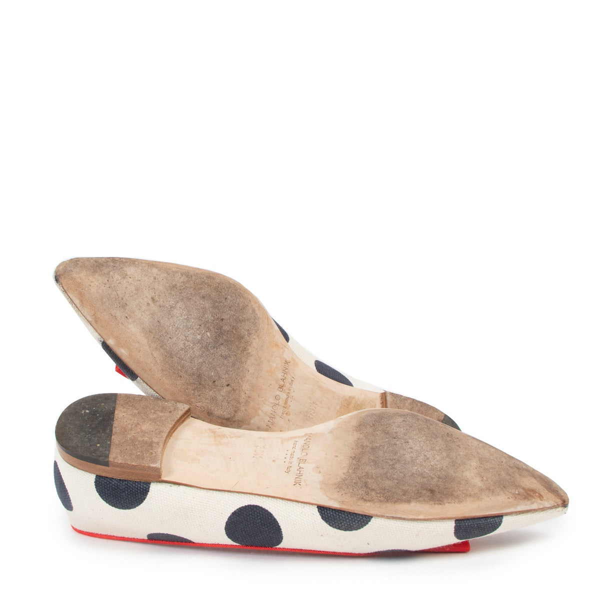 Manolo Blahnik Torinabi Polka Dot Bow Flats