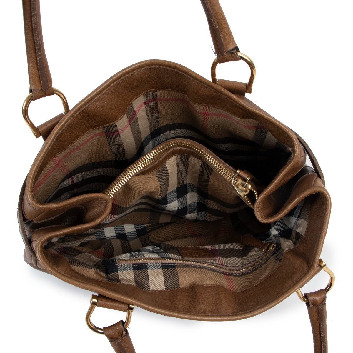 Burberry Camel Leather Belted Tote Bag