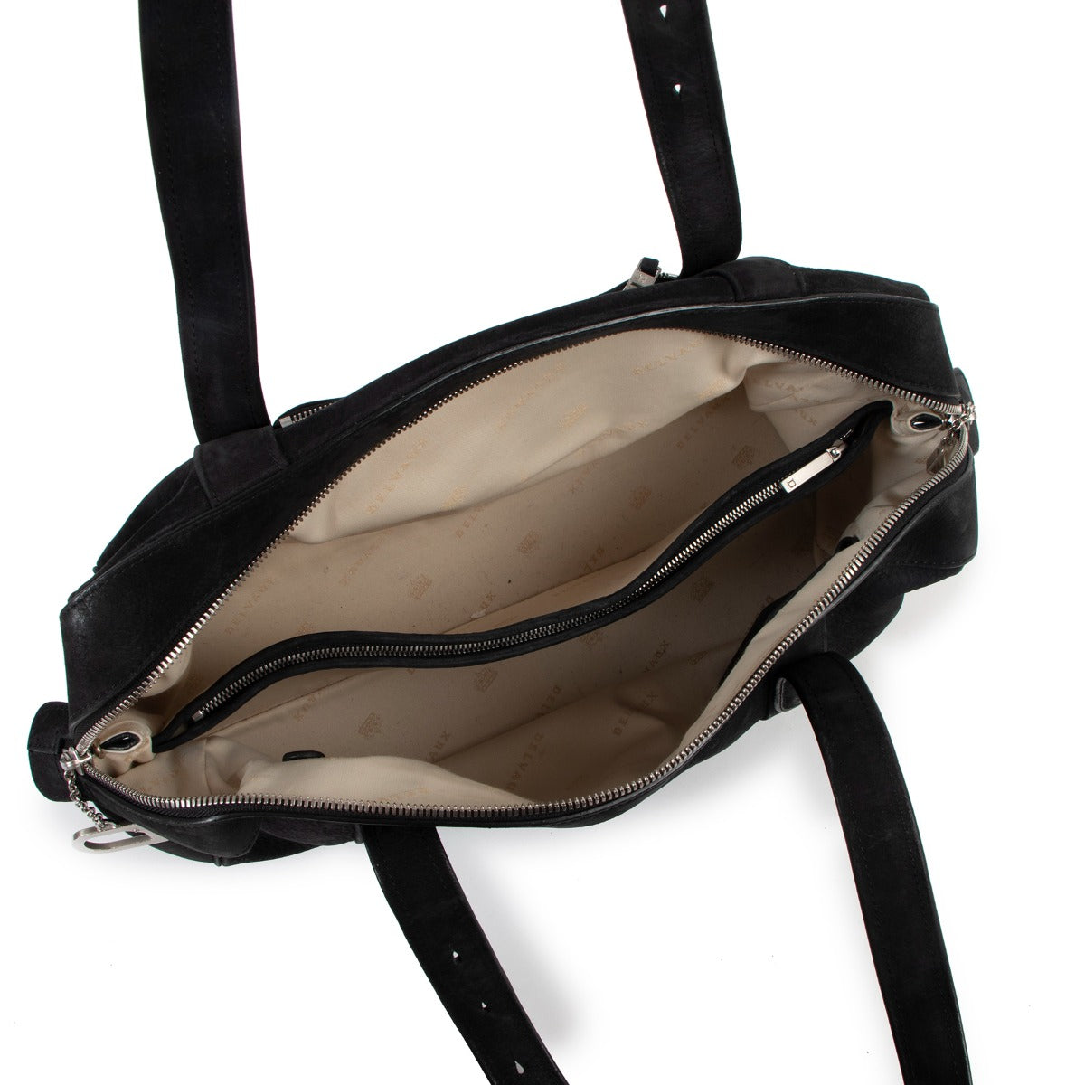 Delvaux Loft Santiag Black Nubuck Shoulder Bag