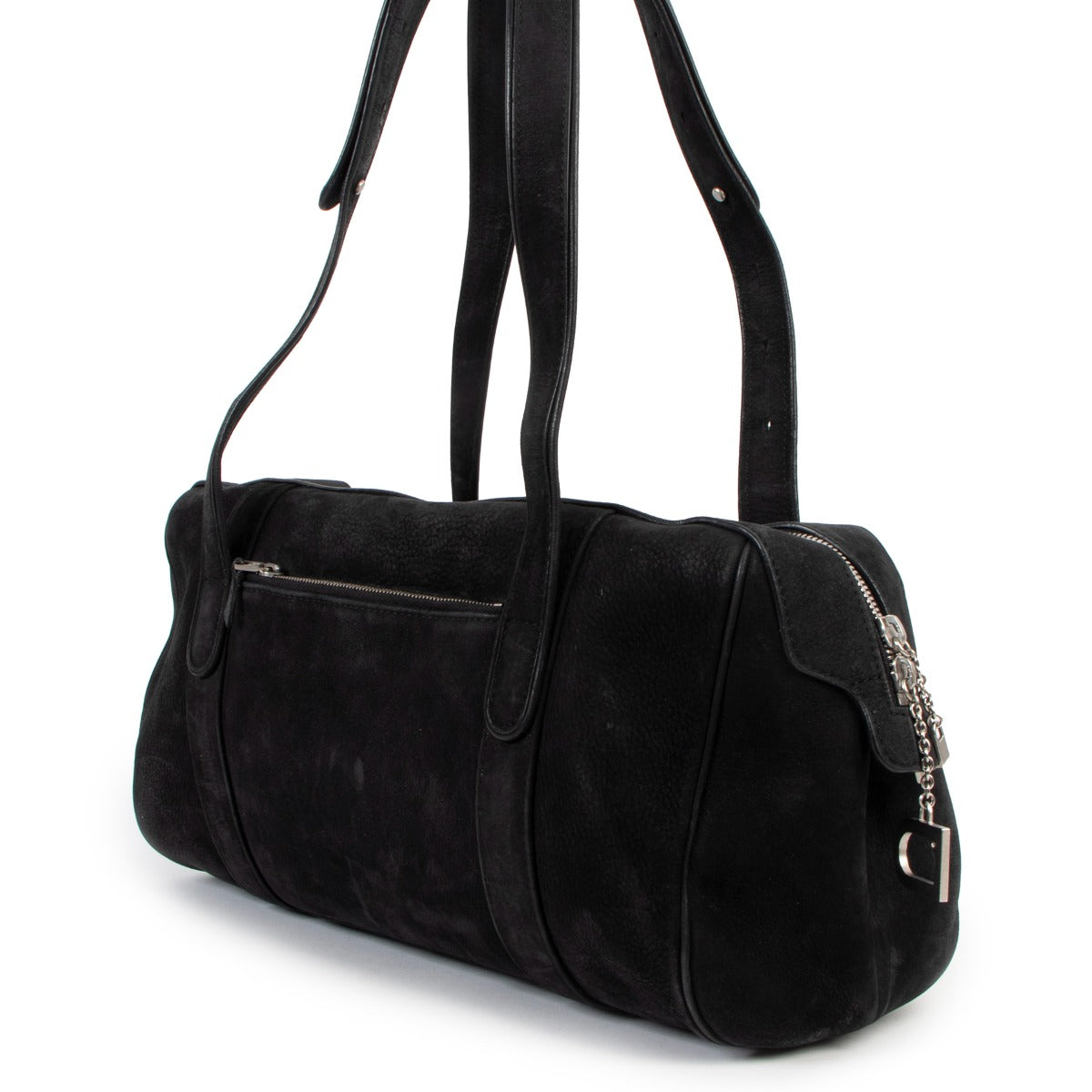 Delvaux Loft Santiag Black Nubuck Shoulder Bag