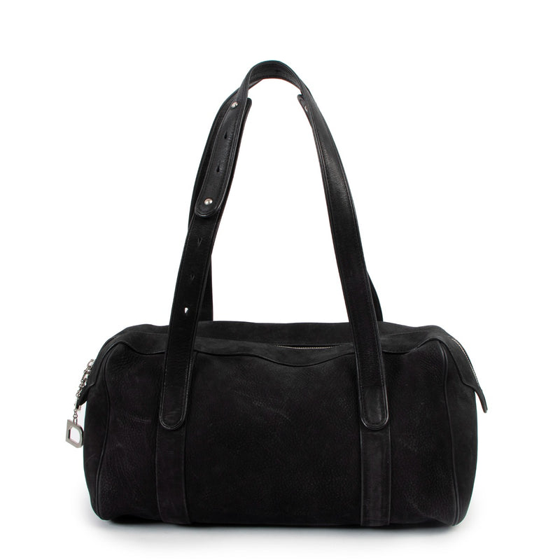 Delvaux Loft Santiag Black Nubuck Shoulder Bag