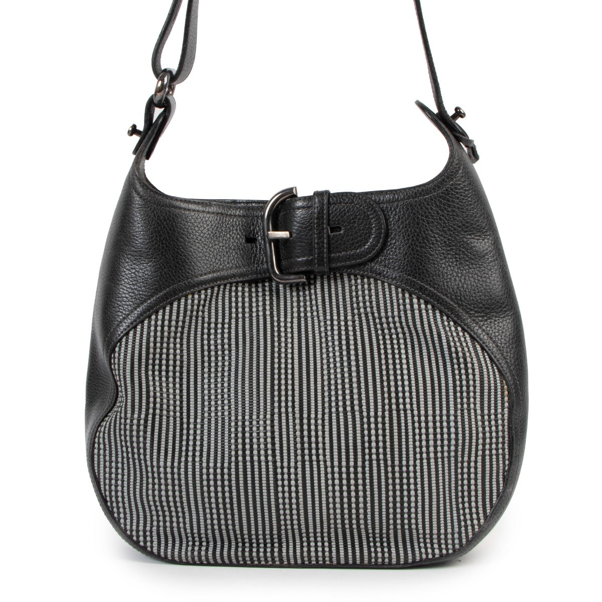 Delvaux Graphite Toile de Cuir Chardonnay Shoulder Bag