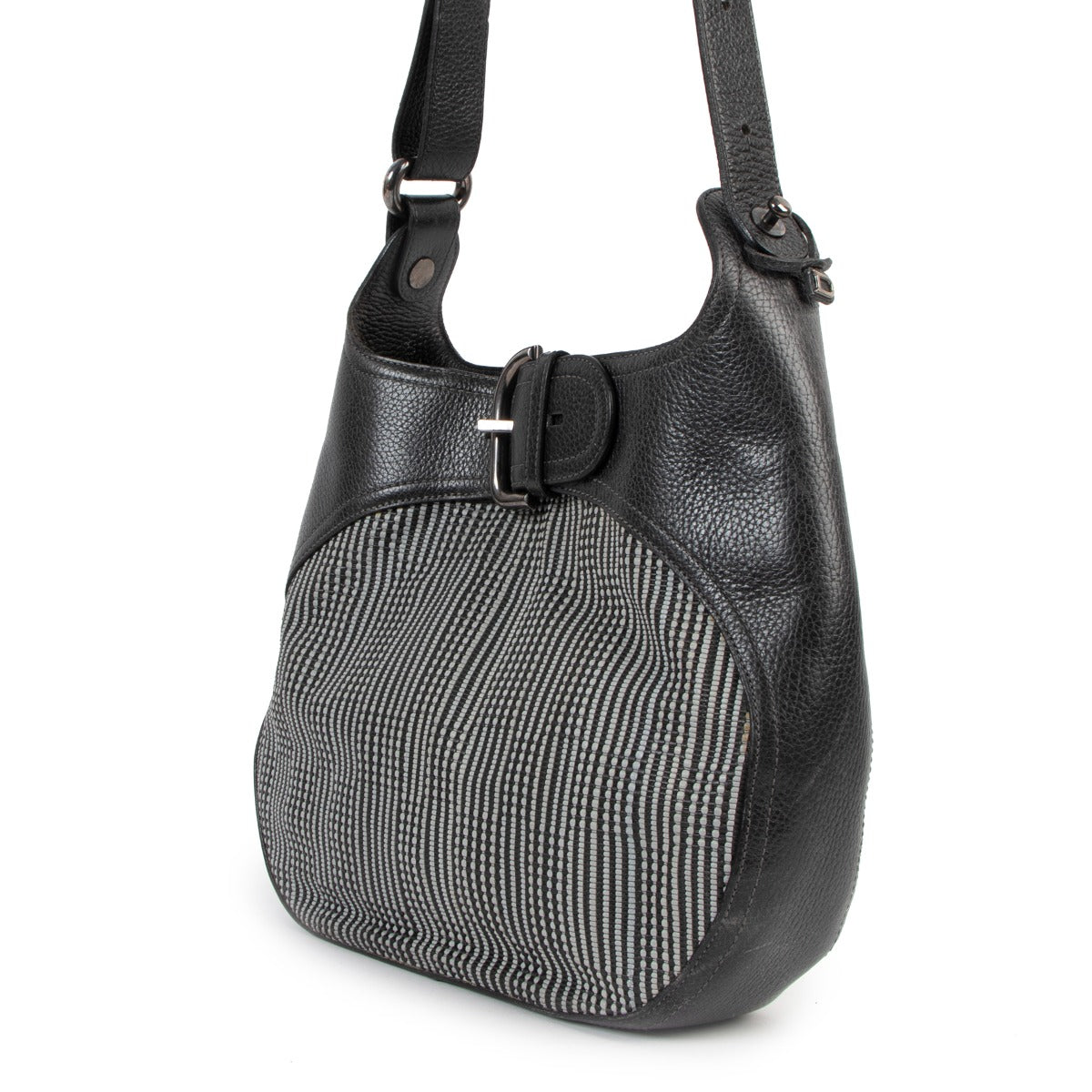 Delvaux Graphite Toile de Cuir Chardonnay Shoulder Bag