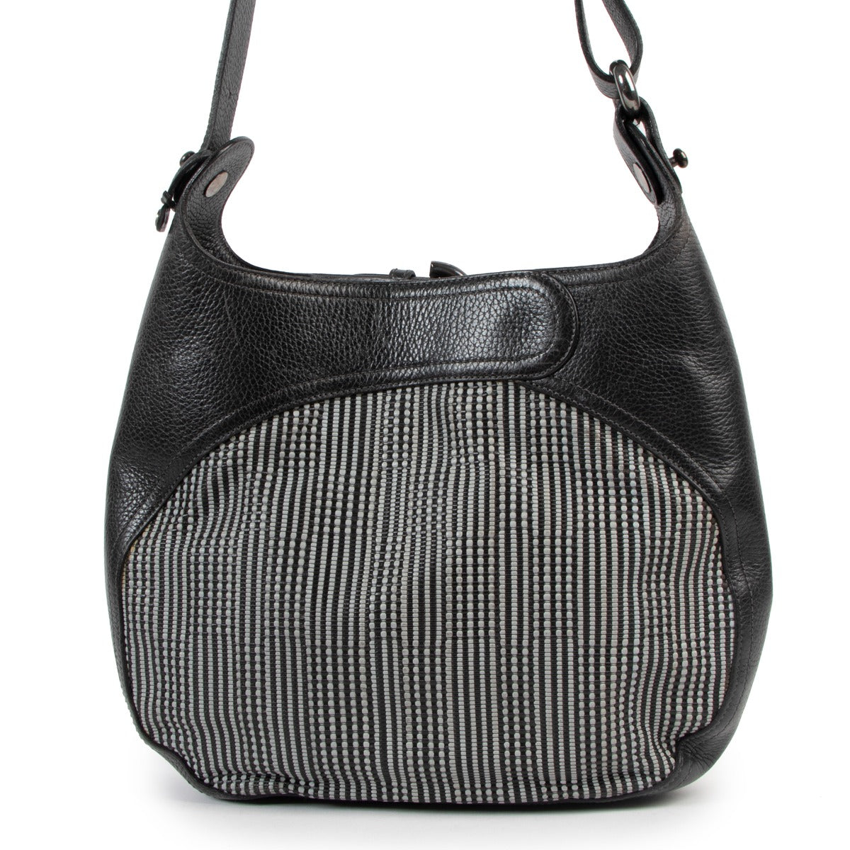 Delvaux Graphite Toile de Cuir Chardonnay Shoulder Bag