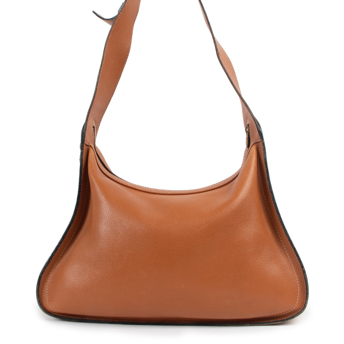 Shop safe online at Labellov in Antwerp this 100% authentic second hand Delvaux Fauve Leather Pensée Shoulder Bag