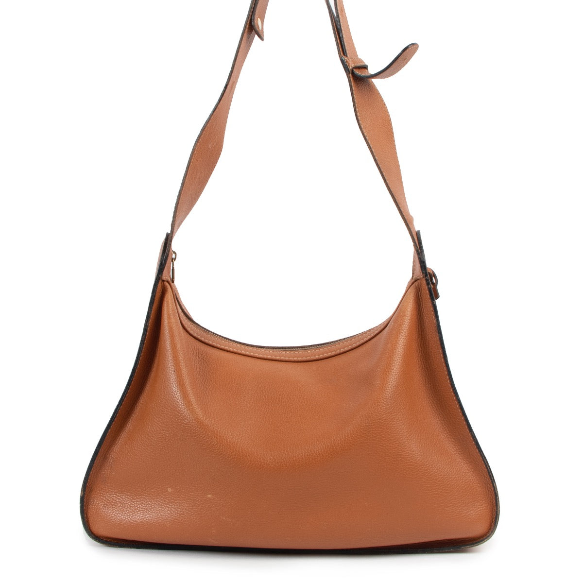 Shop safe online at Labellov in Antwerp this 100% authentic second hand Delvaux Fauve Leather Pensée Shoulder Bag