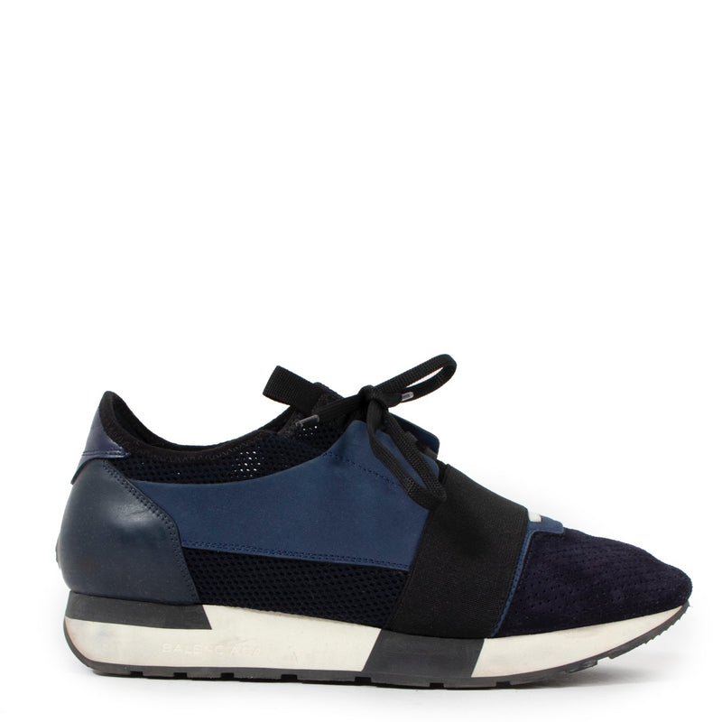 Buy an authentic and verified pair of Balenciaga Black & Blue Race Runners - Size 40 in good condition at Labellov.com