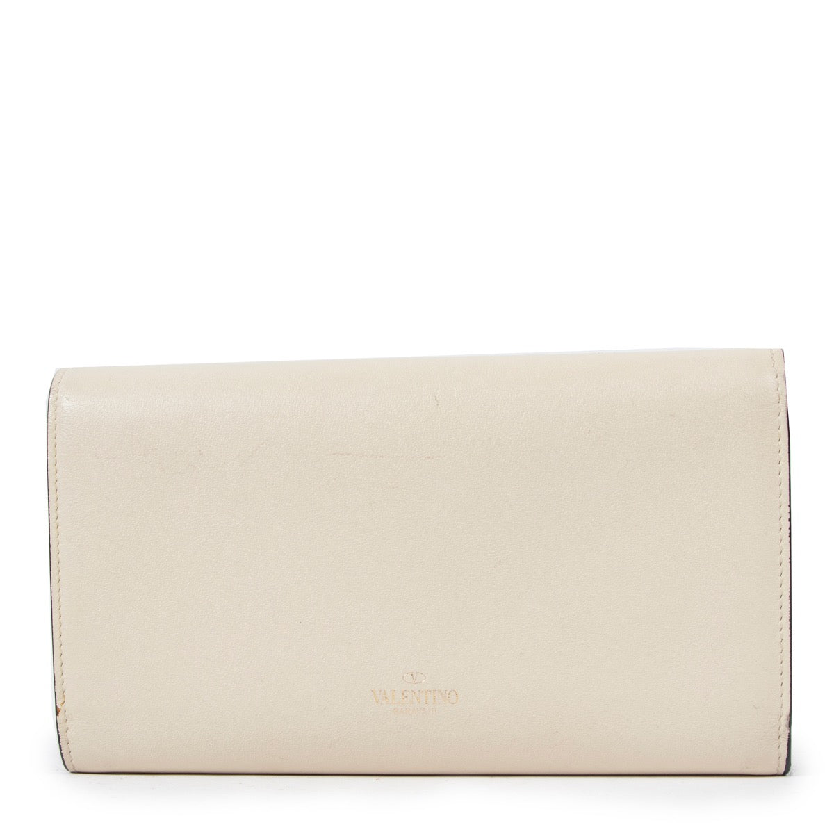 Buy an authentic second hand Valentino Garavani Beige Leather Wallet in good condition at Labellov.com