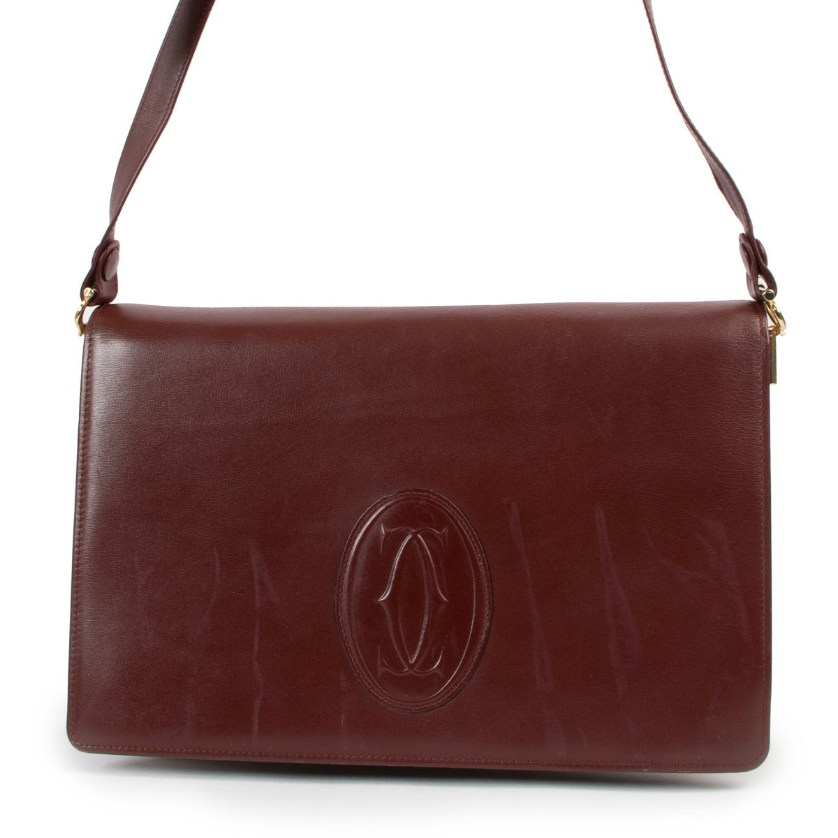 Must de Cartier Burgundy Vintage Shoulder Bag