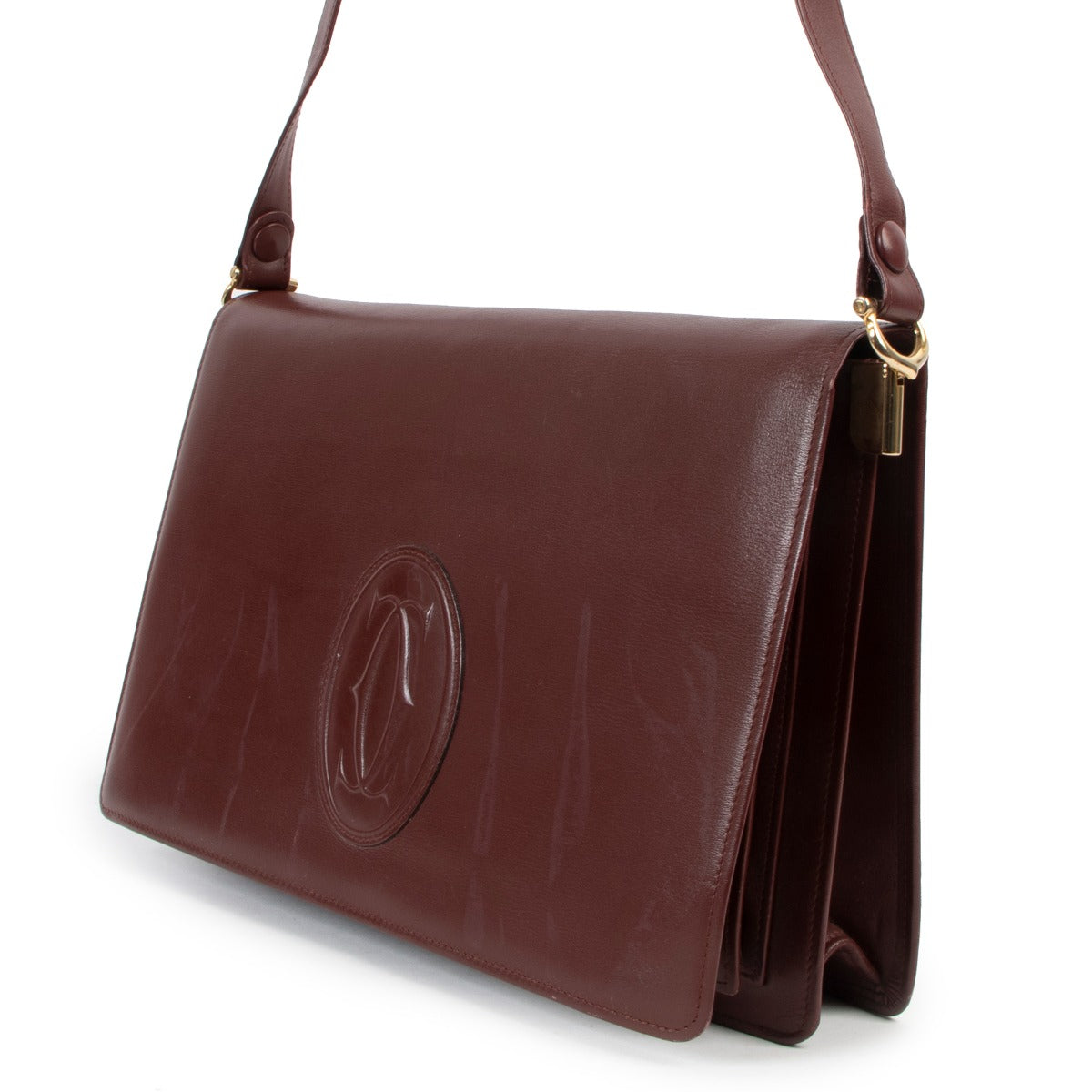 Must de Cartier Burgundy Vintage Shoulder Bag
