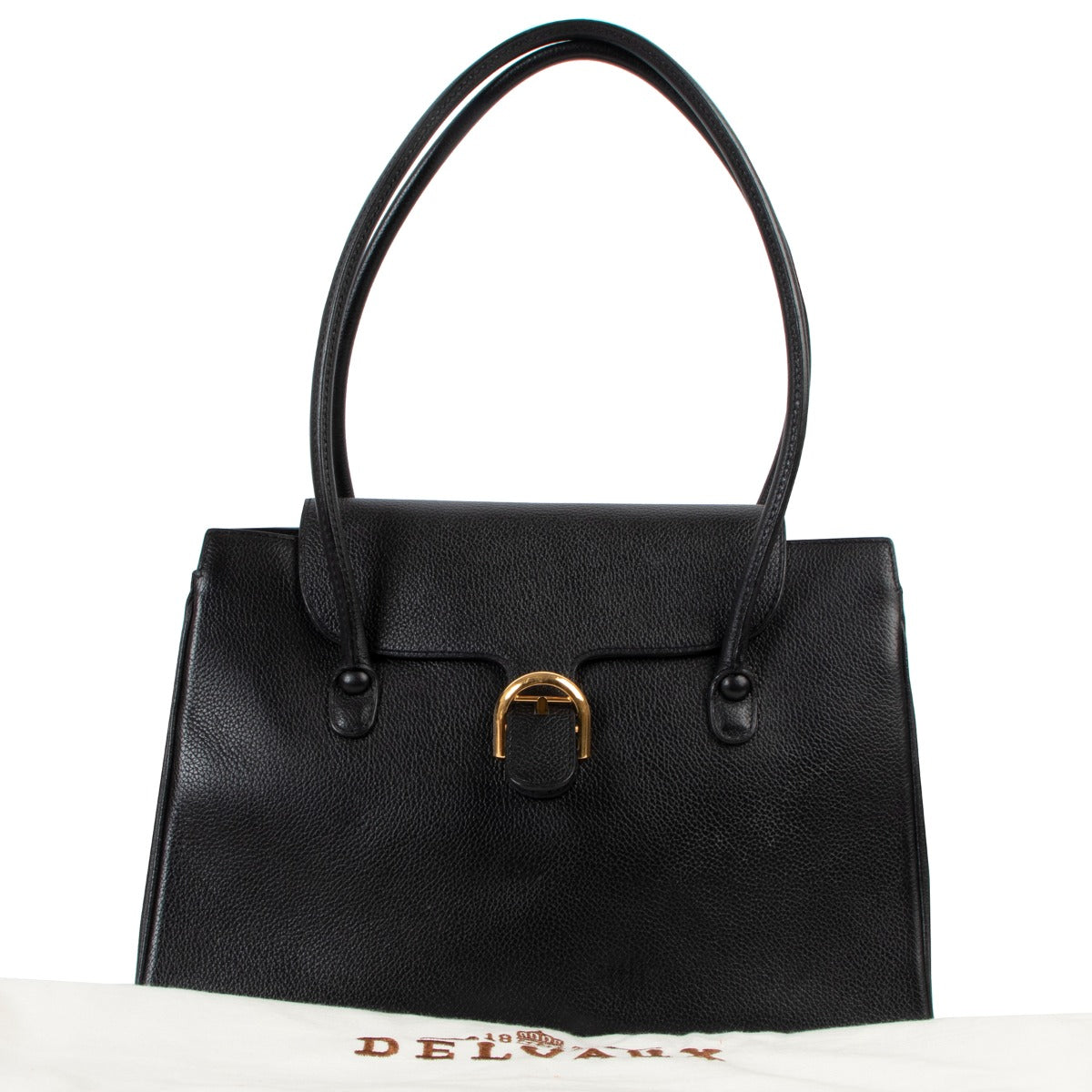 Delvaux Black Brillant Cabriolet PM Shoulder Bag