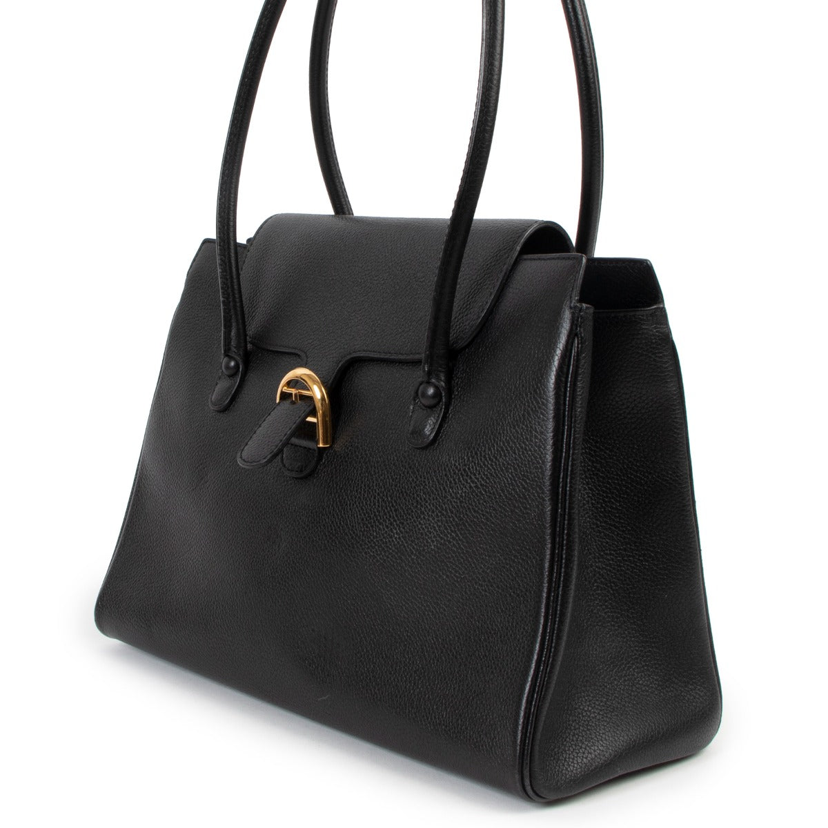 Delvaux Black Brillant Cabriolet PM Shoulder Bag