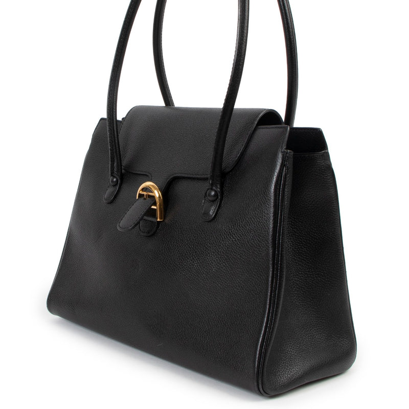 Delvaux Black Brillant Cabriolet PM Shoulder Bag