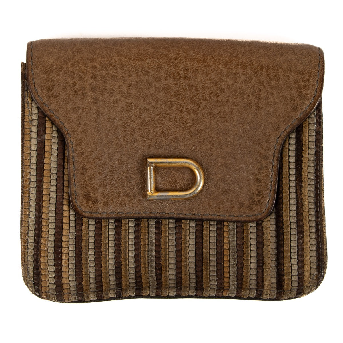 Buy real authentic Delvaux Brown Toile De Cuir Coin Purse Wallet safe online at Labellov.com or in Brussels, Knokke and Antwerp