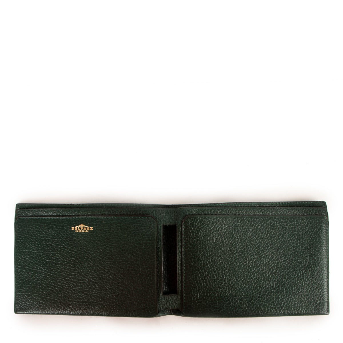 Delvaux Green Leather Bi-fold Wallet