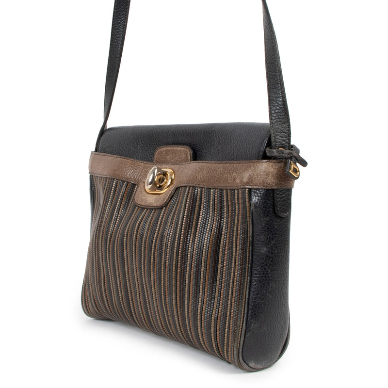 Delvaux Multicolor Toile de Cuir Turnlock Crossbody Bag