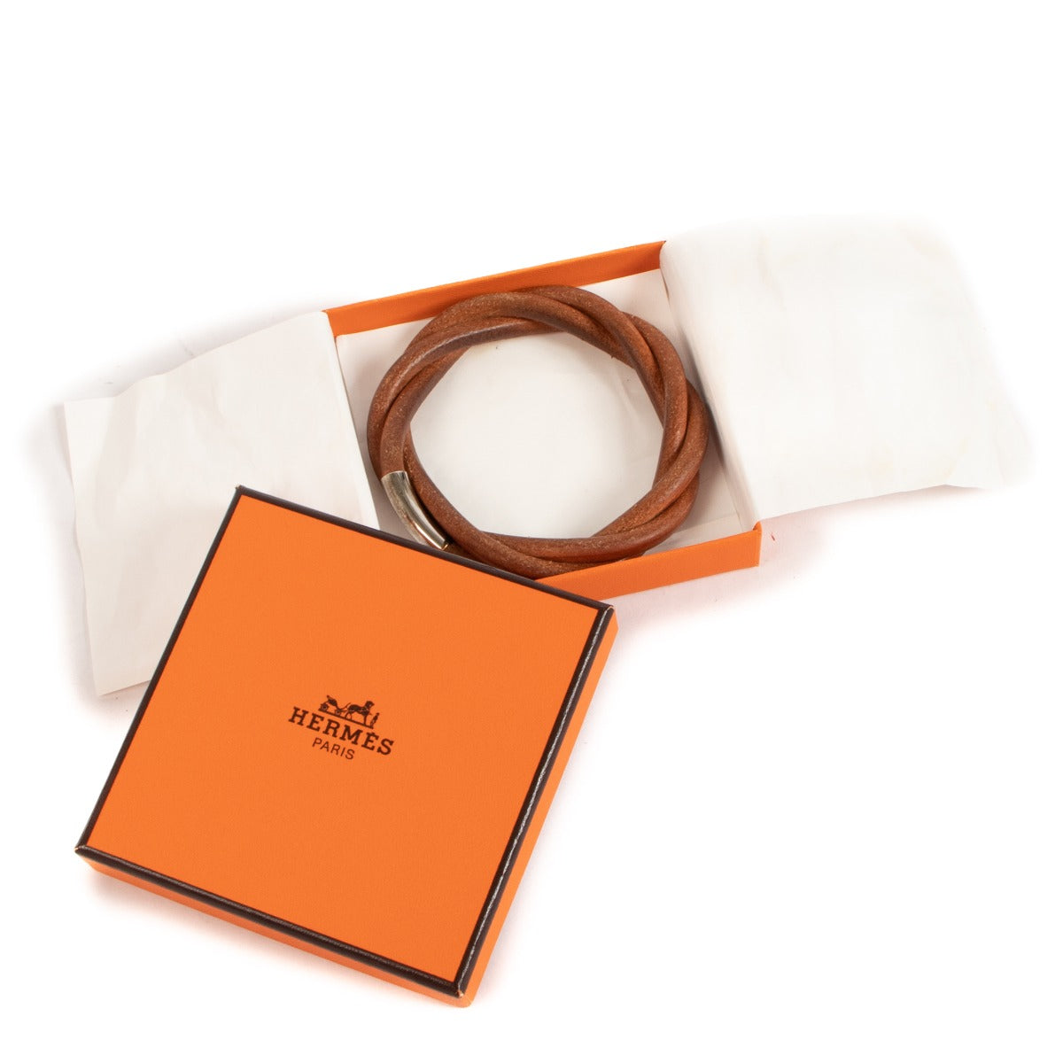 Hermès Natural Leather Torsade Bracelet
