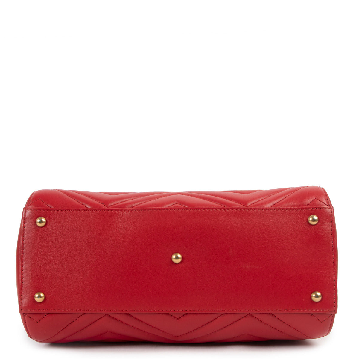 Gucci GG Marmont Small Matelassé Red Top Handle Bag