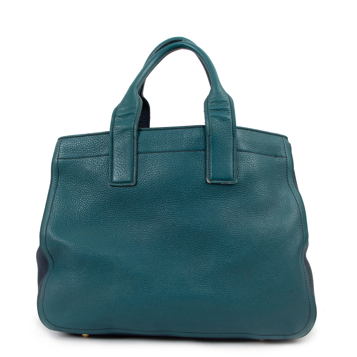 Miu Miu Blue Two Tone Vitello Caribou Textured Leather Tote Bag