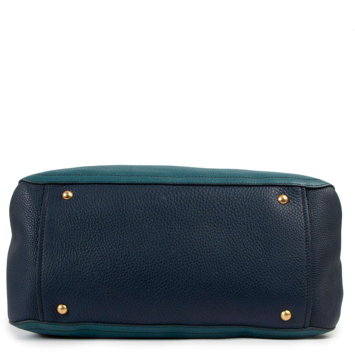 Miu Miu Blue Two Tone Vitello Caribou Textured Leather Tote Bag
