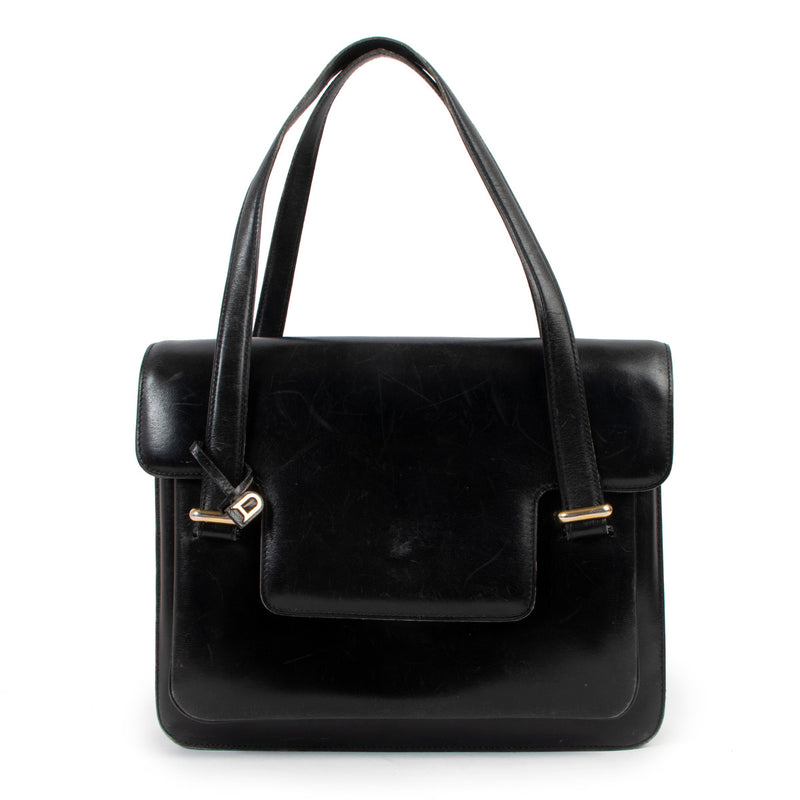 Delvaux Black Leather Top Handle