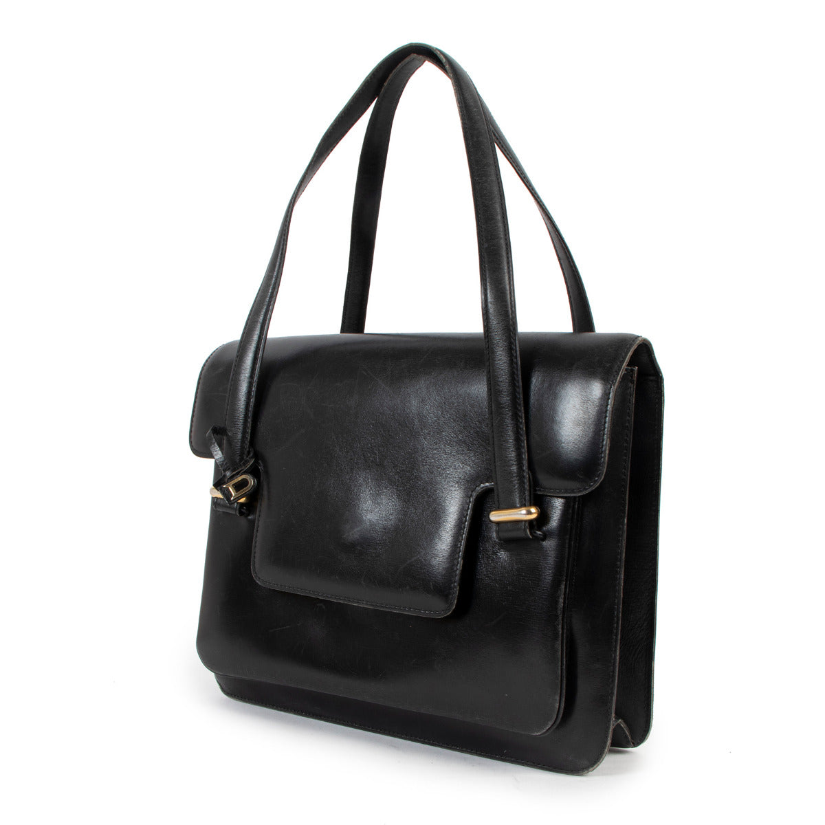 Delvaux Black Box Calf Vintage Handbag