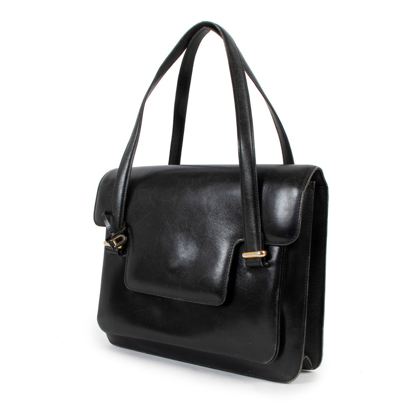 Delvaux Black Box Calf Vintage Handbag
