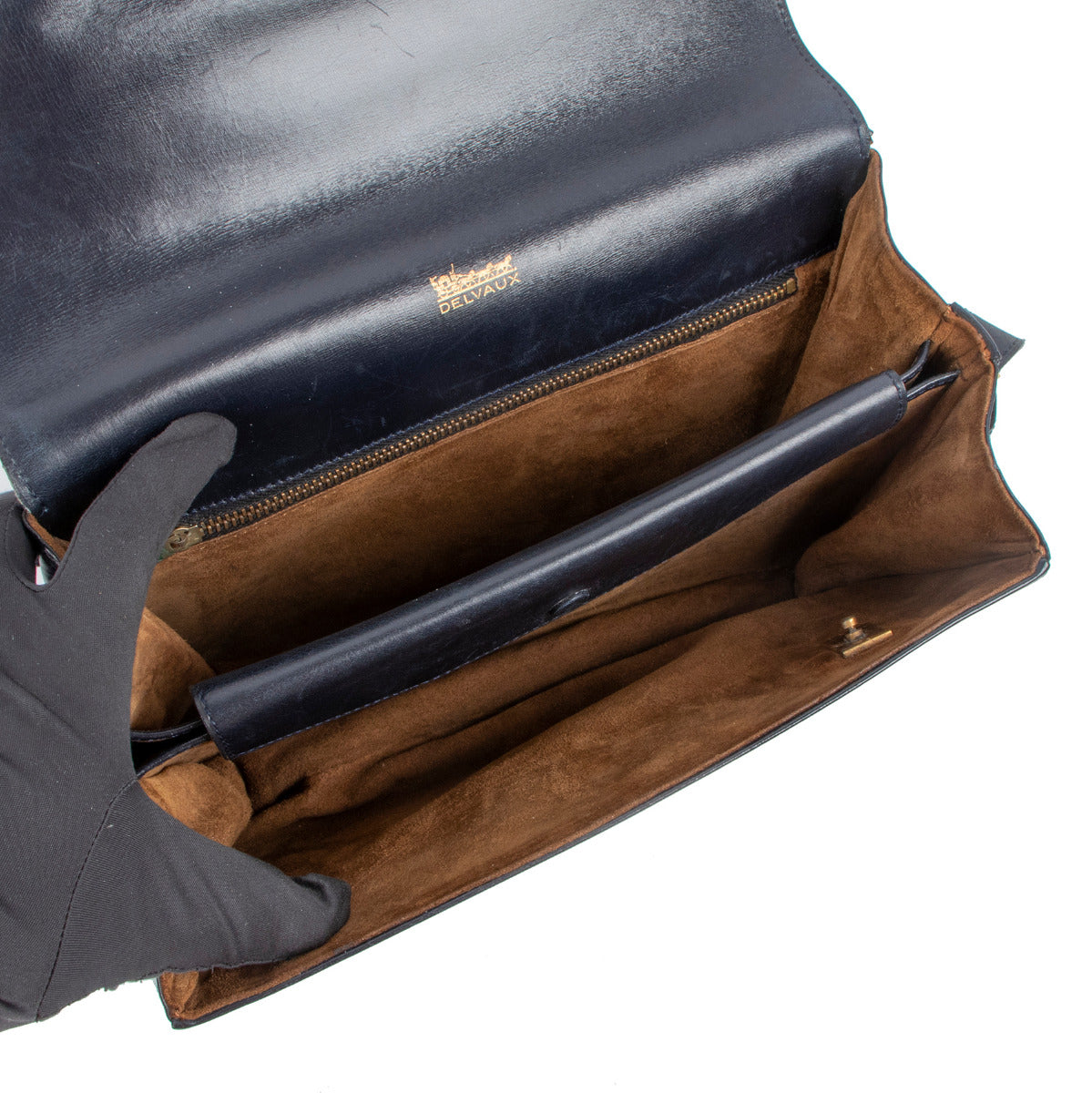 Delvaux Vintage Madame Marine Blue Box Calf Bag