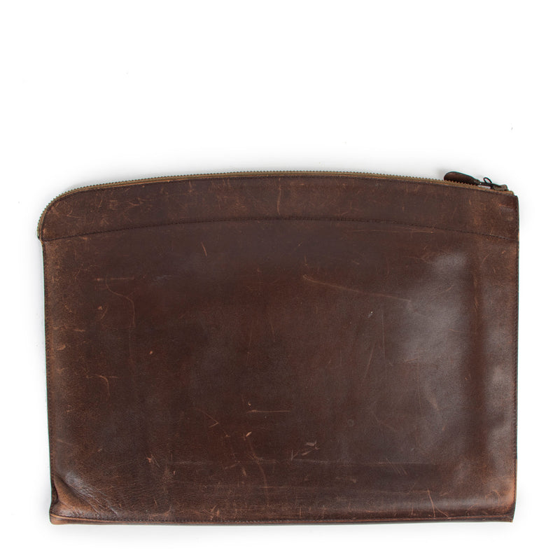 Delvaux Bruin Leren Laptophoes